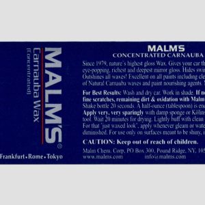 Malm’s Concentrated Carnauba Wax – 1/2 Pint